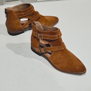 Chinese Laundry Women's Brown Suede Ankle Boots Size 6.5